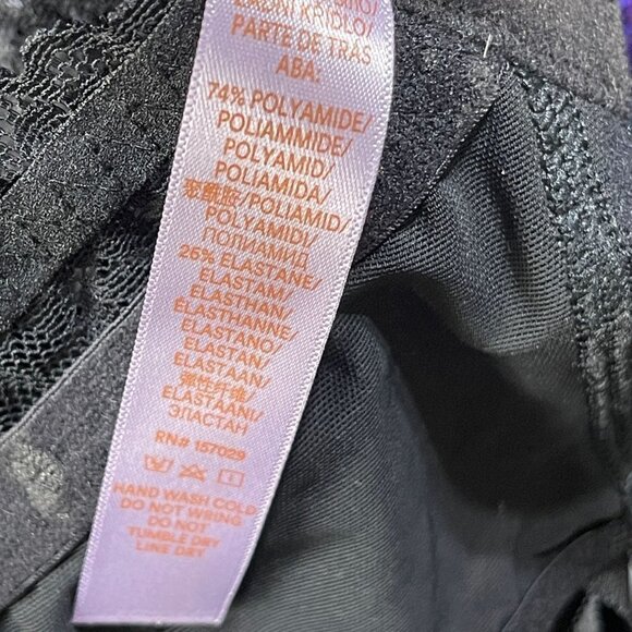 New Savage X Fenty Lace Bra Black Rose Gold No Wire Bralette Size 1X - Picture 5 of 6